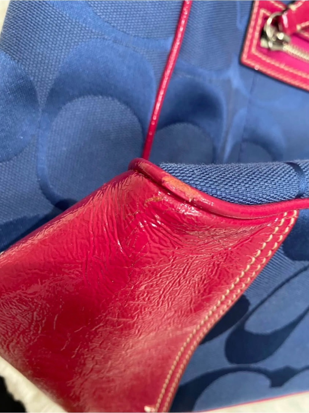 Coach Pink and navy blue laura tote bag - Picture 10 of 10